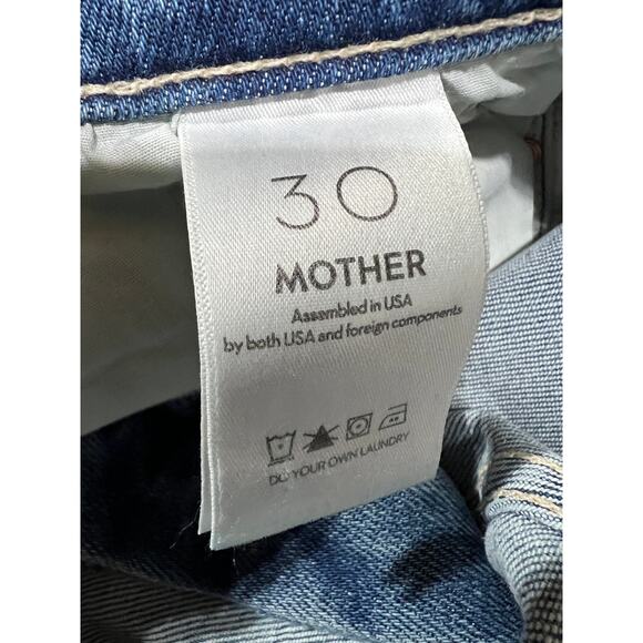 MOTHER JEANS WOMENS SIZE 30 MID RISE DAZZLER ANKLE FRAY HEM STRAIGHT BLUE NEW - Picture 5 of 11